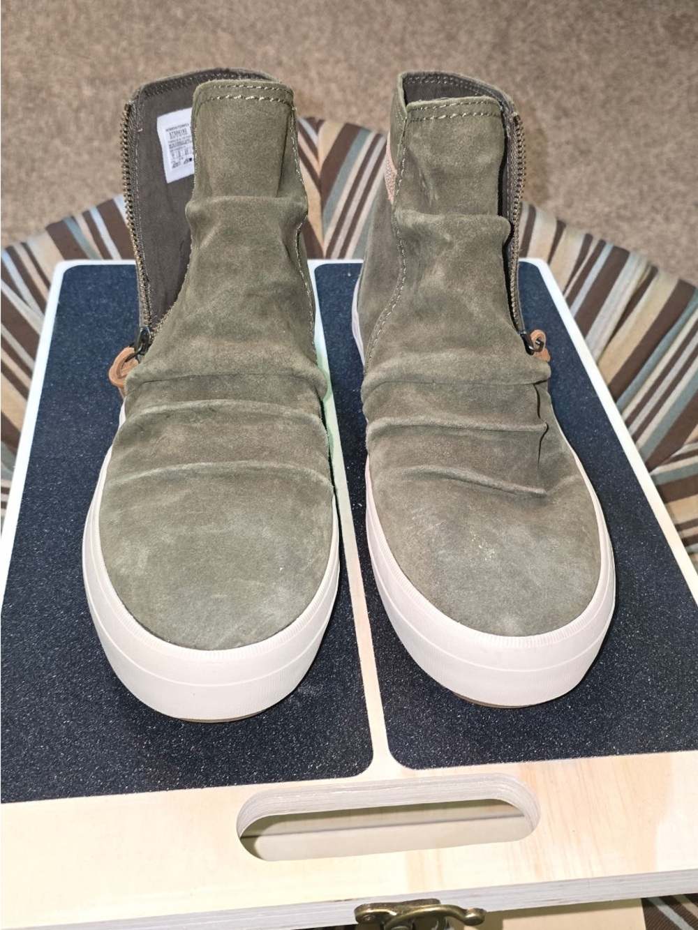 Sperry Women's Cloth Fabric Ankle Booties in Olive